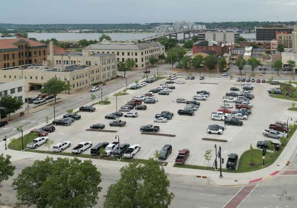 Thumbnail photo of Rock Island Downtown Parking Lot Aerial View