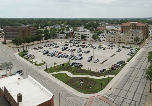Thumbnail photo of Rock Island Downtown Parking Lot Aerial View 2